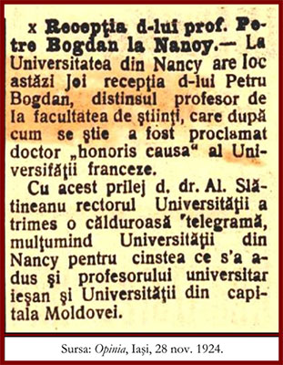 Sectiunea 6: Petru Bogdan şi Universitatea