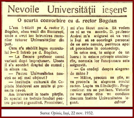 Sectiunea 6: Petru Bogdan şi Universitatea